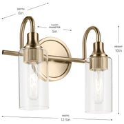 Kichler 55210CPZ Two Light Bath, Champagne Bronze (4)