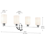 Kichler 55227CH Four Light Bath, Chrome (4)