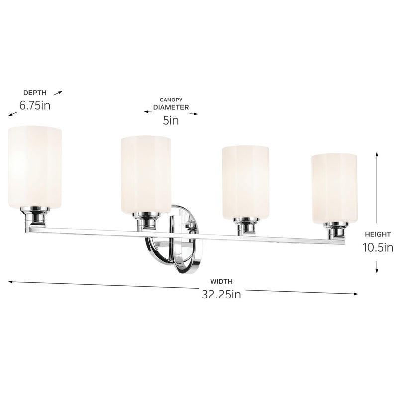 Kichler 55227CH Four Light Bath, Chrome (4)