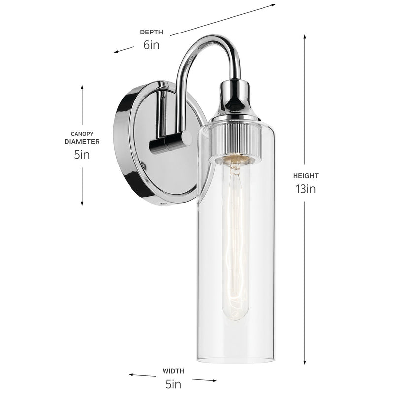 Kichler 55209CH One Light Wall Sconce, Chrome (4)