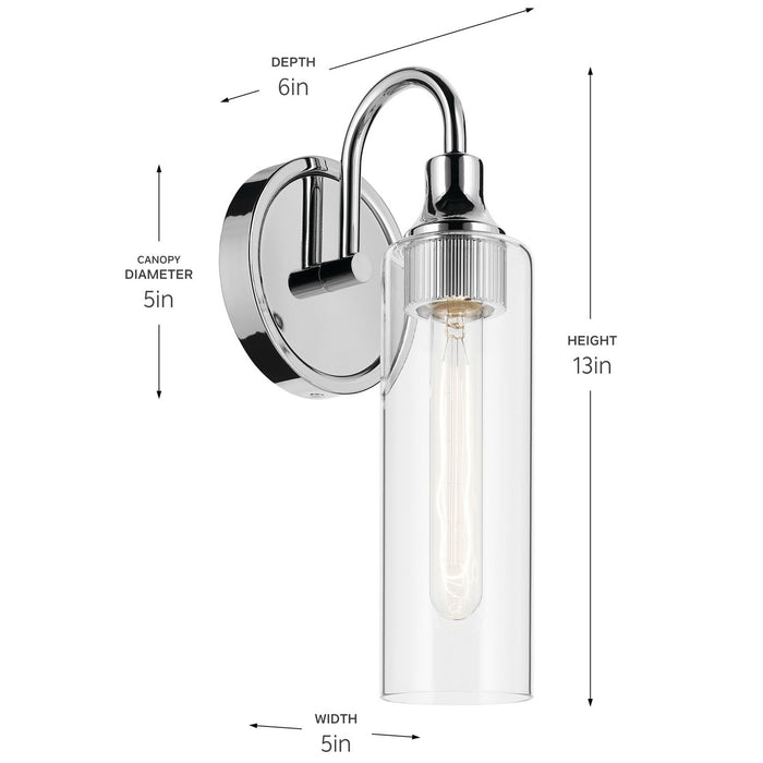 Kichler 55209CH One Light Wall Sconce, Chrome (4)