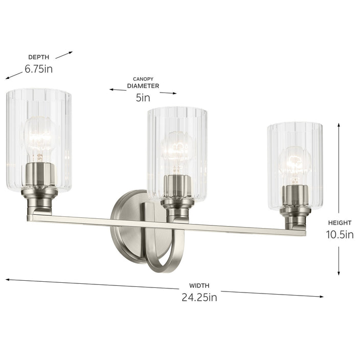 Kichler 55226NIFLU Three Light Bath, Brushed Nickel (4)