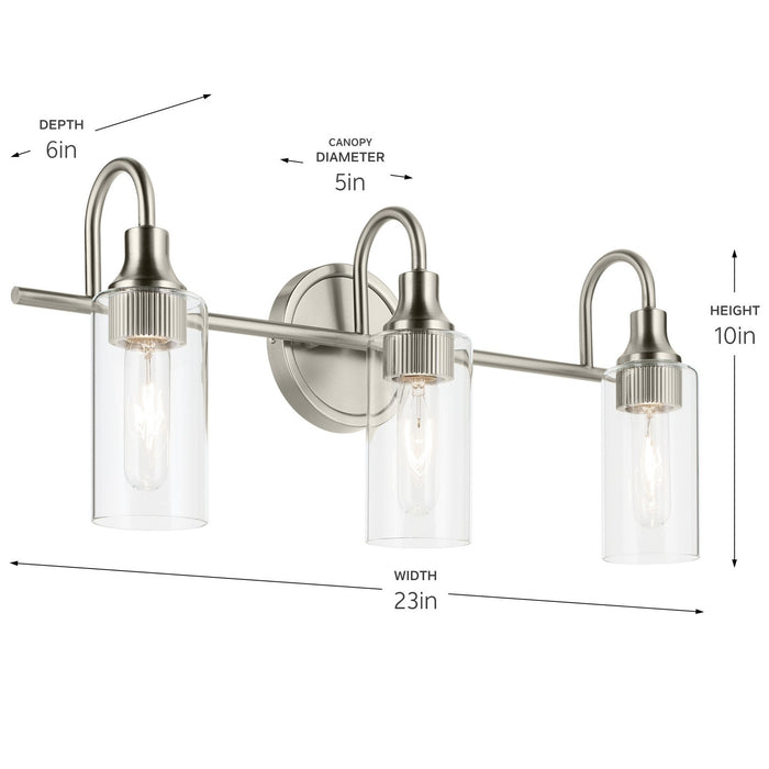 Kichler 55211NI Three Light Bath, Brushed Nickel (4)