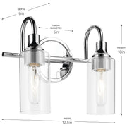 Kichler 55210CH Two Light Bath, Chrome (4)