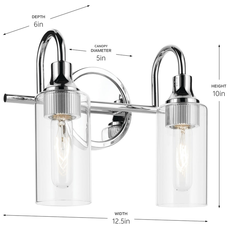 Kichler 55210CH Two Light Bath, Chrome (4)