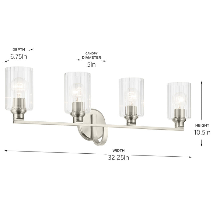 Kichler 55227NIFLU Four Light Bath, Brushed Nickel (4)