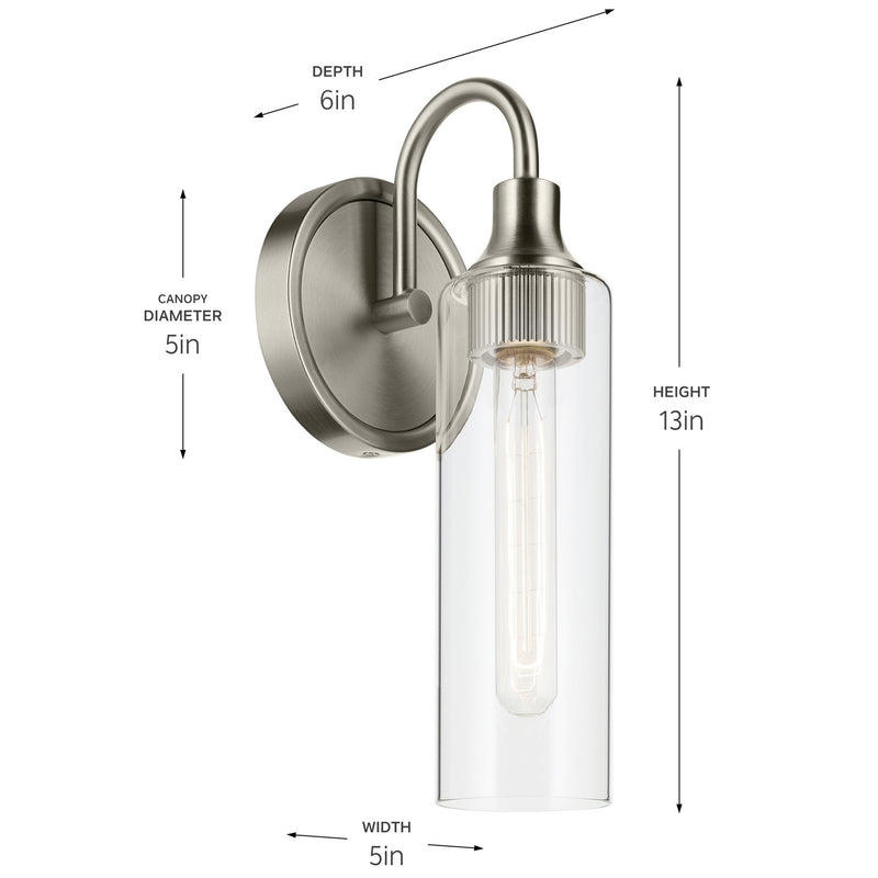 Kichler 55209NI One Light Wall Sconce, Brushed Nickel (4)