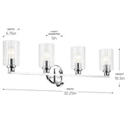 Kichler 55227CHFLU Four Light Bath, Chrome (4)