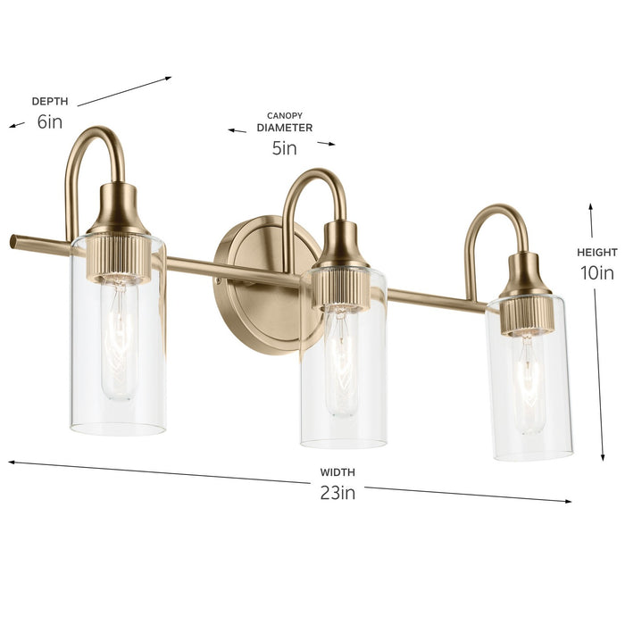 Kichler 55211CPZ Three Light Bath, Champagne Bronze (4)