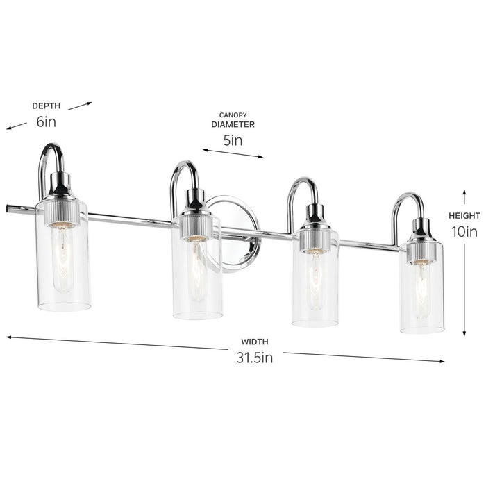 Kichler 55212CH Four Light Bath, Chrome (4)