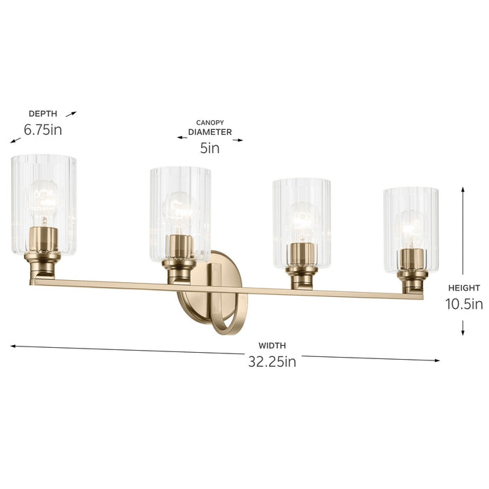 Kichler 55227CPZFLU Four Light Bath, Champagne Bronze (4)