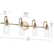 Kichler 55212CPZ Four Light Bath, Champagne Bronze (4)