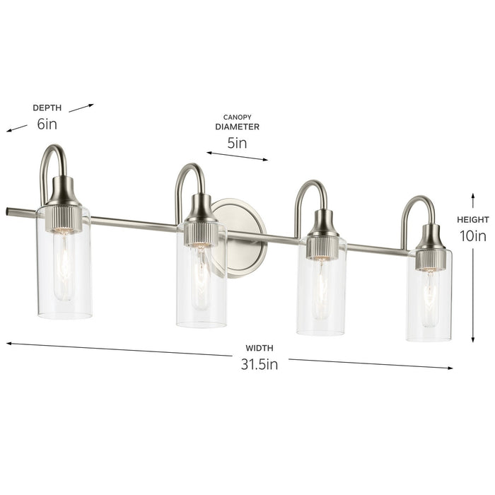Kichler 55212NI Four Light Bath, Brushed Nickel (4)