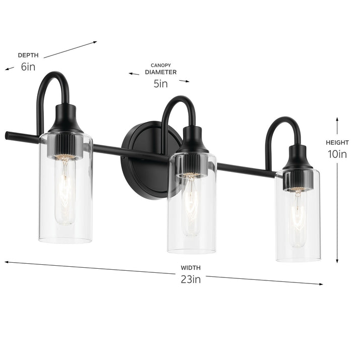 Kichler 55211BK Three Light Bath, Black (4)
