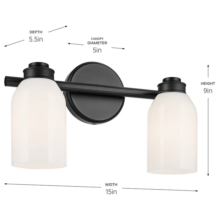 Kichler 55201BK Two Light Bath, Black (4)