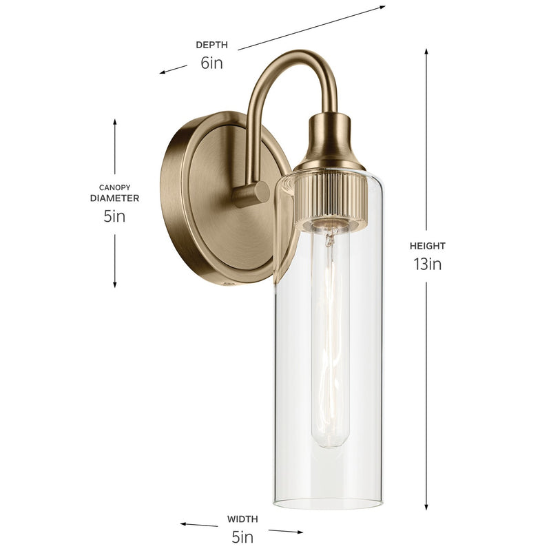 Kichler 55209CPZ One Light Wall Sconce, Champagne Bronze (4)