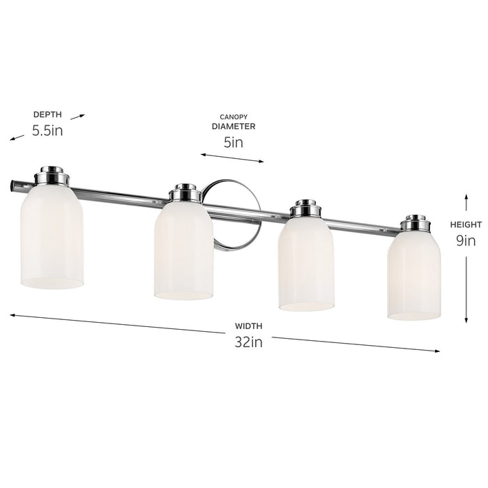 Kichler 55203CH Four Light Bath, Chrome (4)