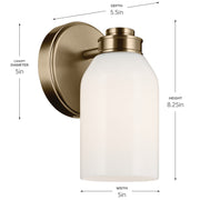 Kichler 55200CPZ One Light Wall Sconce, Champagne Bronze (4)