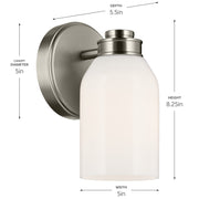 Kichler 55200NI One Light Wall Sconce, Brushed Nickel (4)