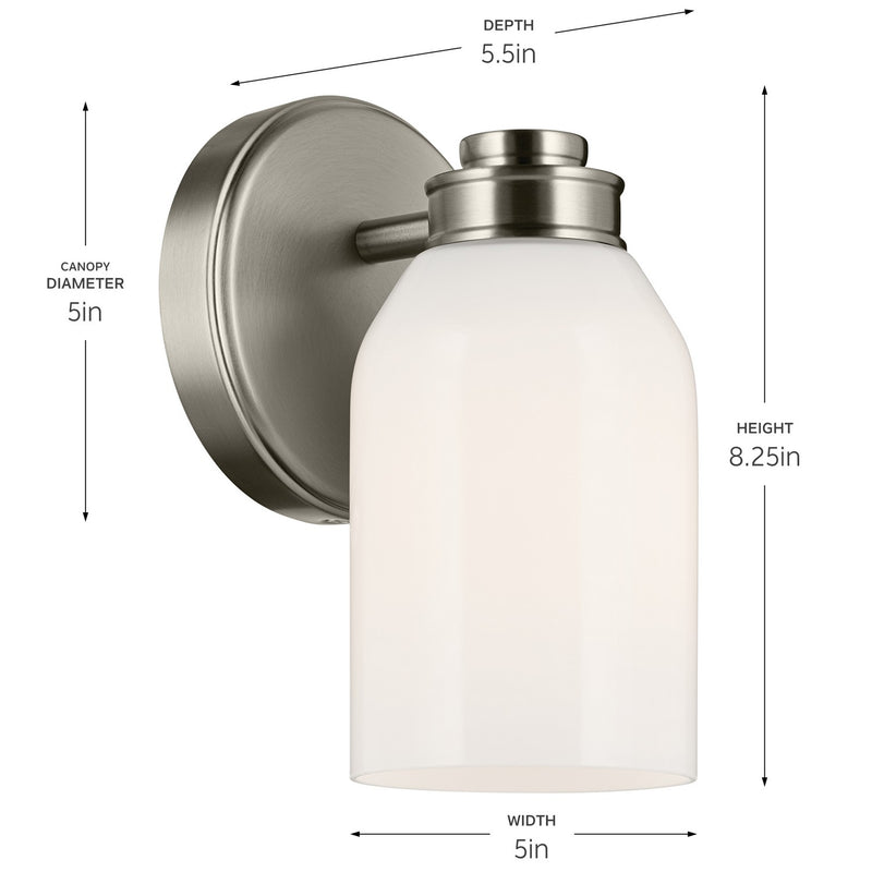 Kichler 55200NI One Light Wall Sconce, Brushed Nickel (4)