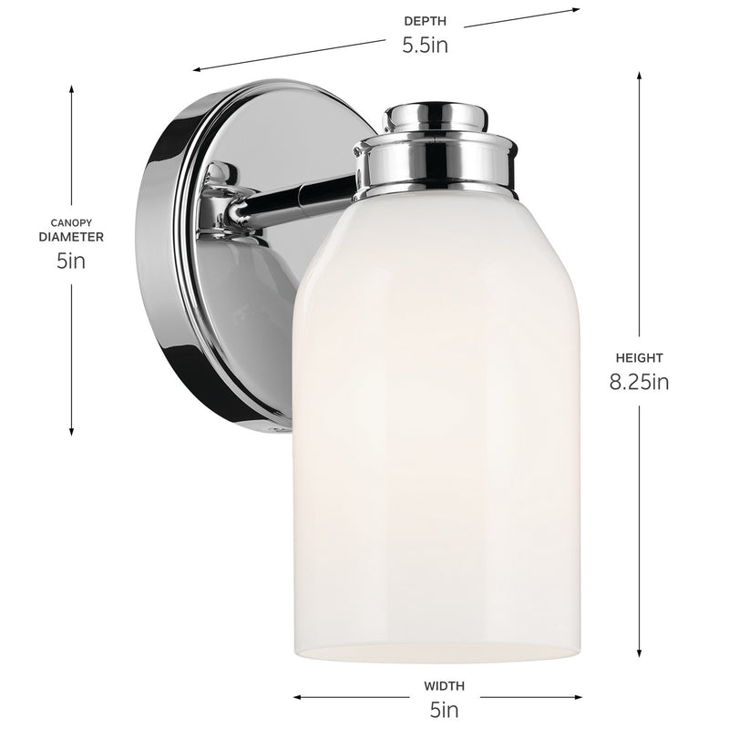 Kichler 55200CH One Light Wall Sconce, Chrome (4)