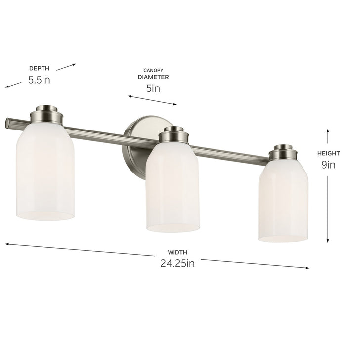 Kichler 55202NI Three Light Bath, Brushed Nickel (5)