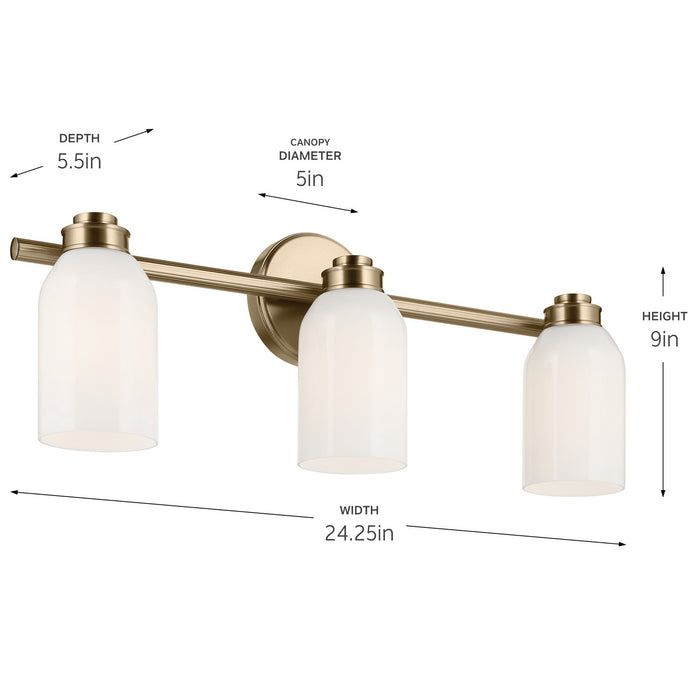 Kichler 55202CPZ Three Light Bath, Champagne Bronze (5)