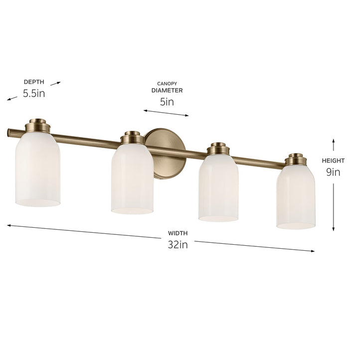 Kichler 55203CPZ Four Light Bath, Champagne Bronze (4)