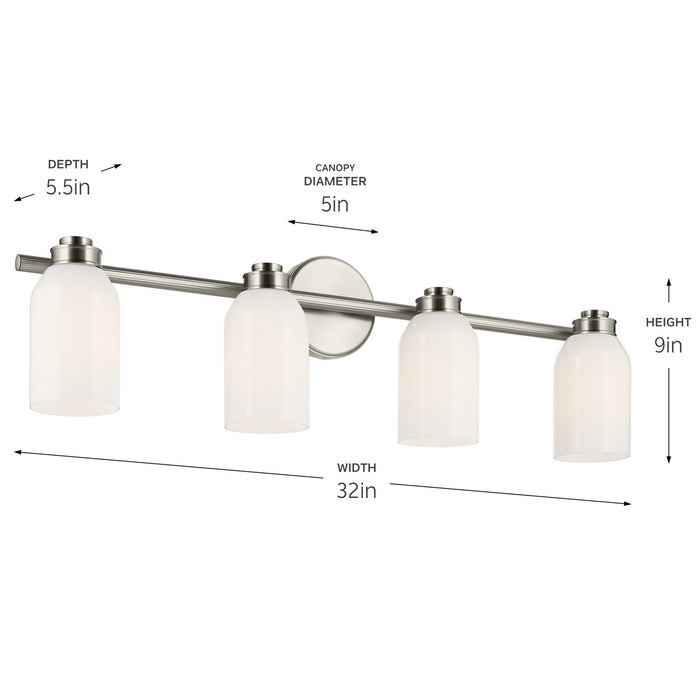 Kichler 55203NI Four Light Bath, Brushed Nickel (4)