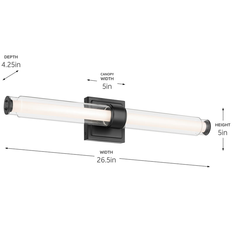 Kichler 55238BKLED LED Linear Bath, Black (5)