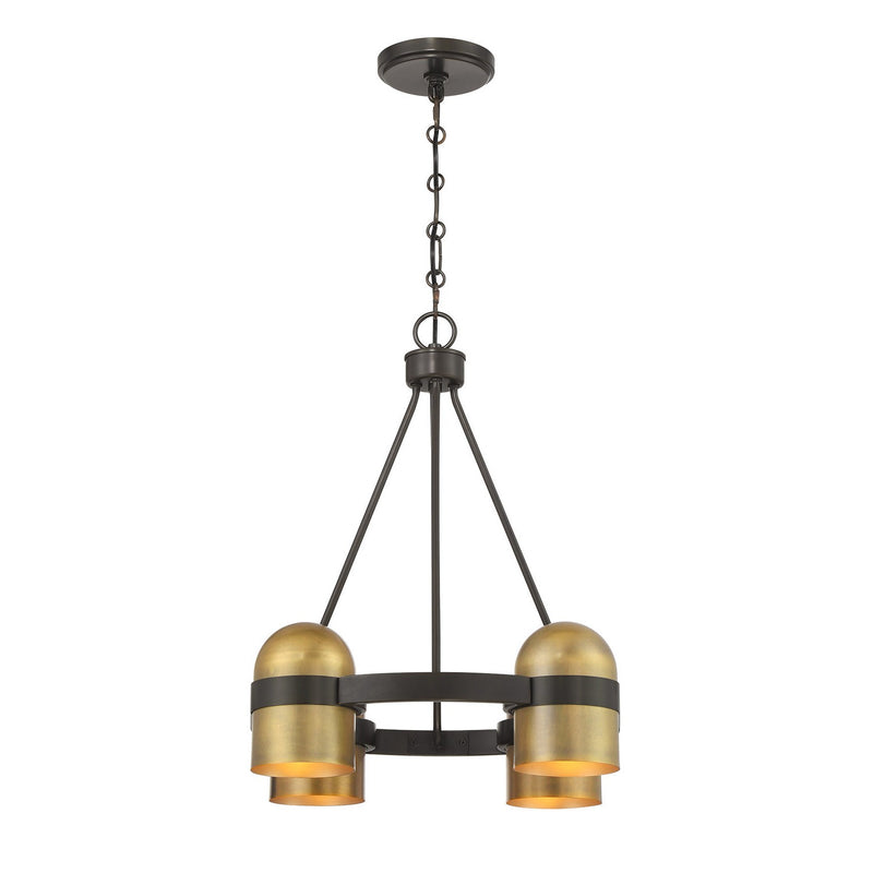 Savoy House 1-1151-4-333 Four Light Chandelier, Mediterranean Bronze/Riviera Brass (4)