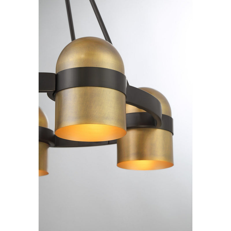 Savoy House 1-1151-4-333 Four Light Chandelier, Mediterranean Bronze/Riviera Brass (6)