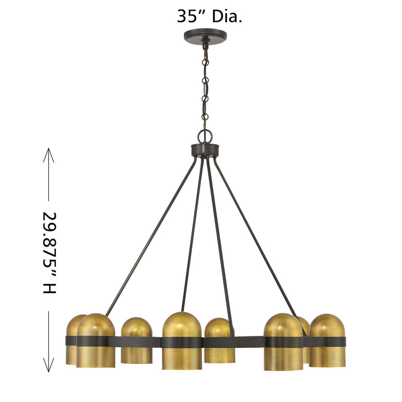 Savoy House 1-1152-8-333 Eight Light Chandelier, Mediterranean Bronze/Riviera Brass (5)