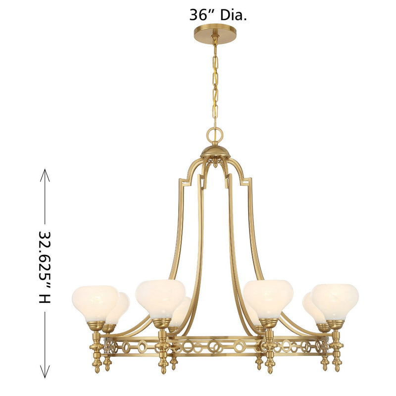 Savoy House 1-1605-8-322 Eight Light Chandelier, Warm Brass (6)