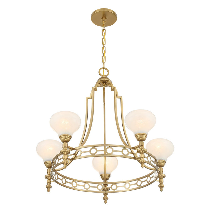 Savoy House 1-1606-5-322 Five Light Chandelier, Warm Brass (3)