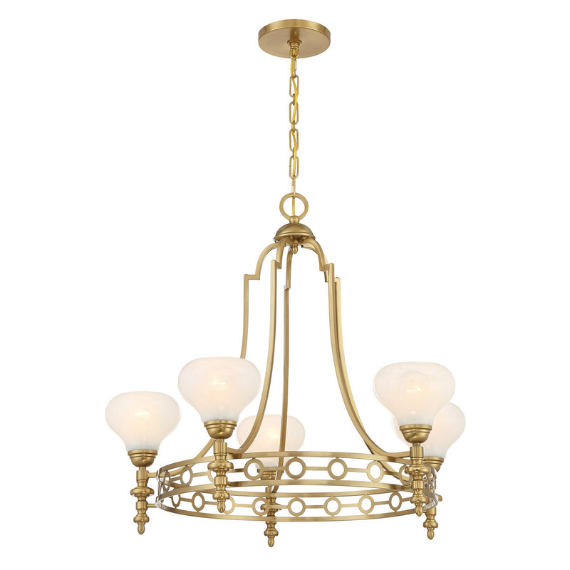 Savoy House 1-1606-5-322 Five Light Chandelier, Warm Brass (4)