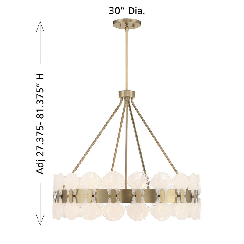 Savoy House 1-3605-6-127 Six Light Chandelier, Noble Brass (6)