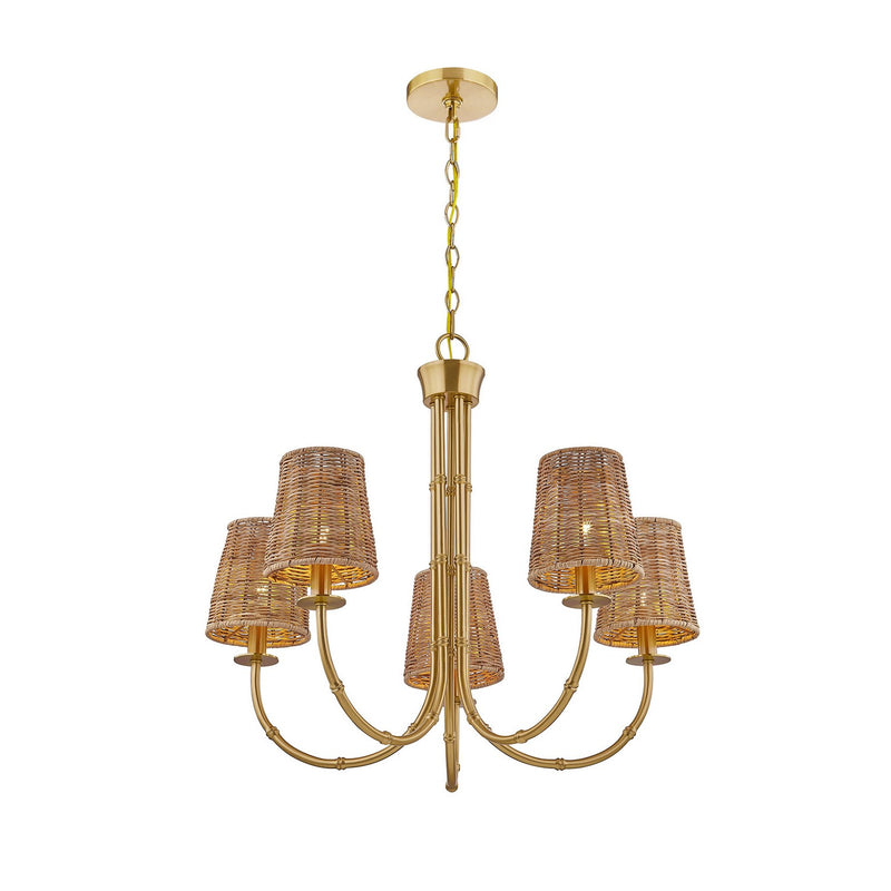 Savoy House 1-3960-5-322 Five Light Chandelier, Warm Brass (3)