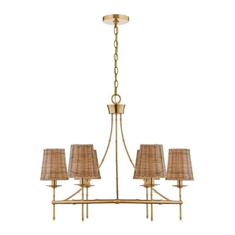 Savoy House 1-3961-6-322 Six Light Chandelier, Warm Brass (2)