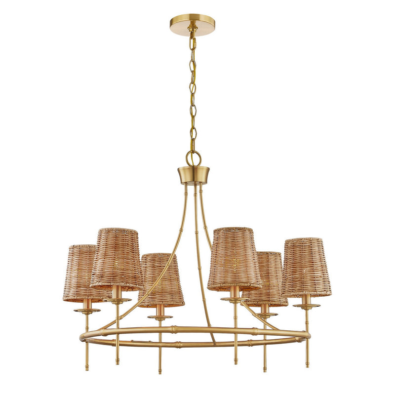 Savoy House 1-3961-6-322 Six Light Chandelier, Warm Brass (3)