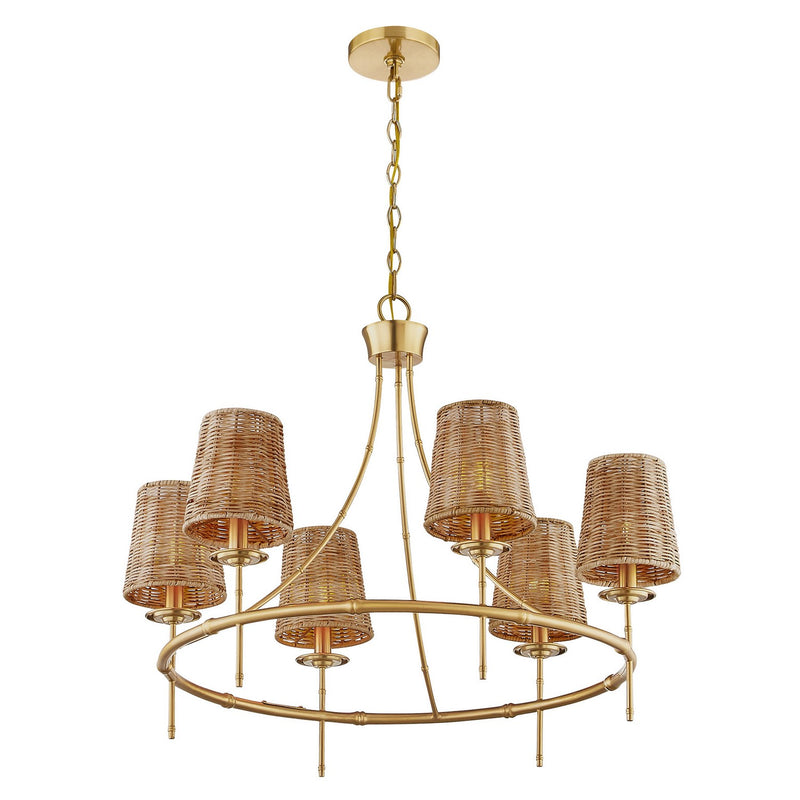 Savoy House 1-3961-6-322 Six Light Chandelier, Warm Brass (4)