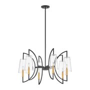 Savoy House 1-7168-6-143 Six Light Chandelier, Matte Black/Warm Brass (2)
