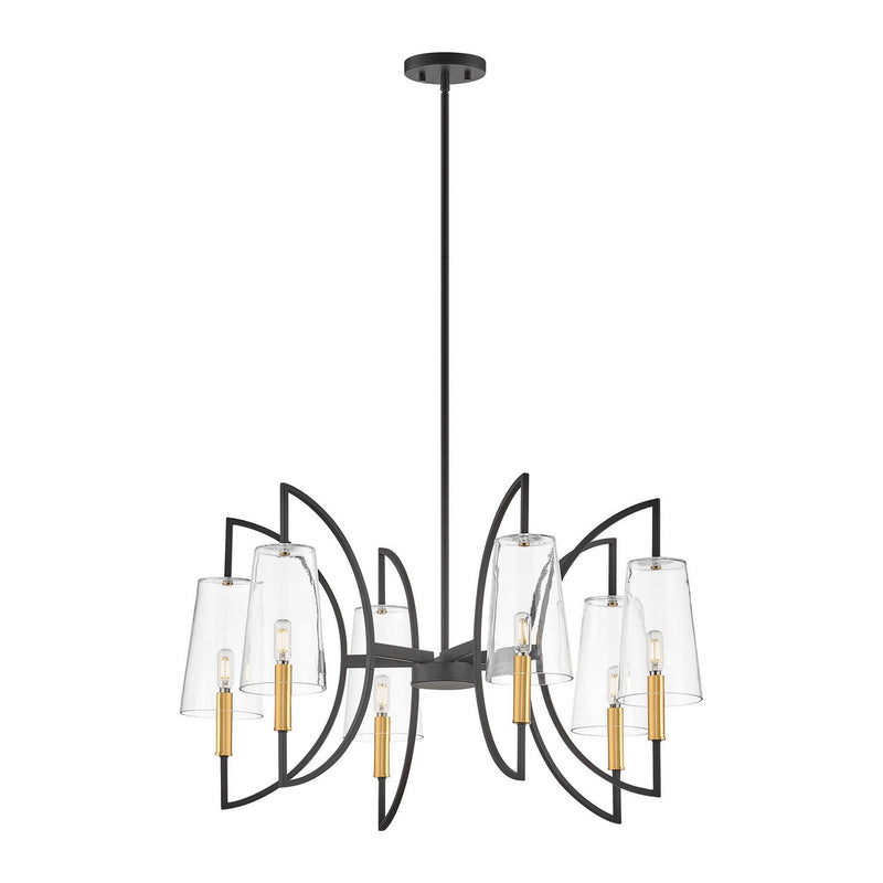 Savoy House 1-7168-6-143 Six Light Chandelier, Matte Black/Warm Brass (2)