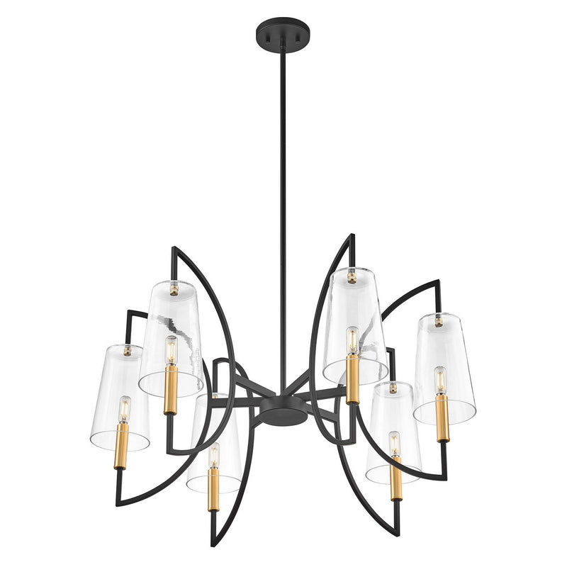 Savoy House 1-7168-6-143 Six Light Chandelier, Matte Black/Warm Brass (3)