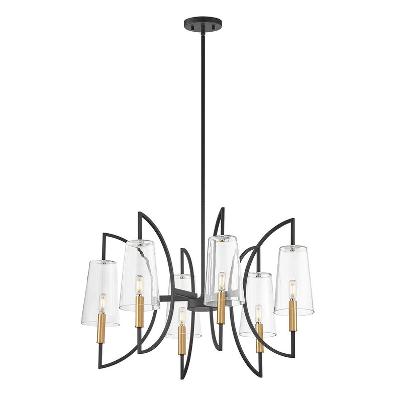 Savoy House 1-7168-6-143 Six Light Chandelier, Matte Black/Warm Brass (4)