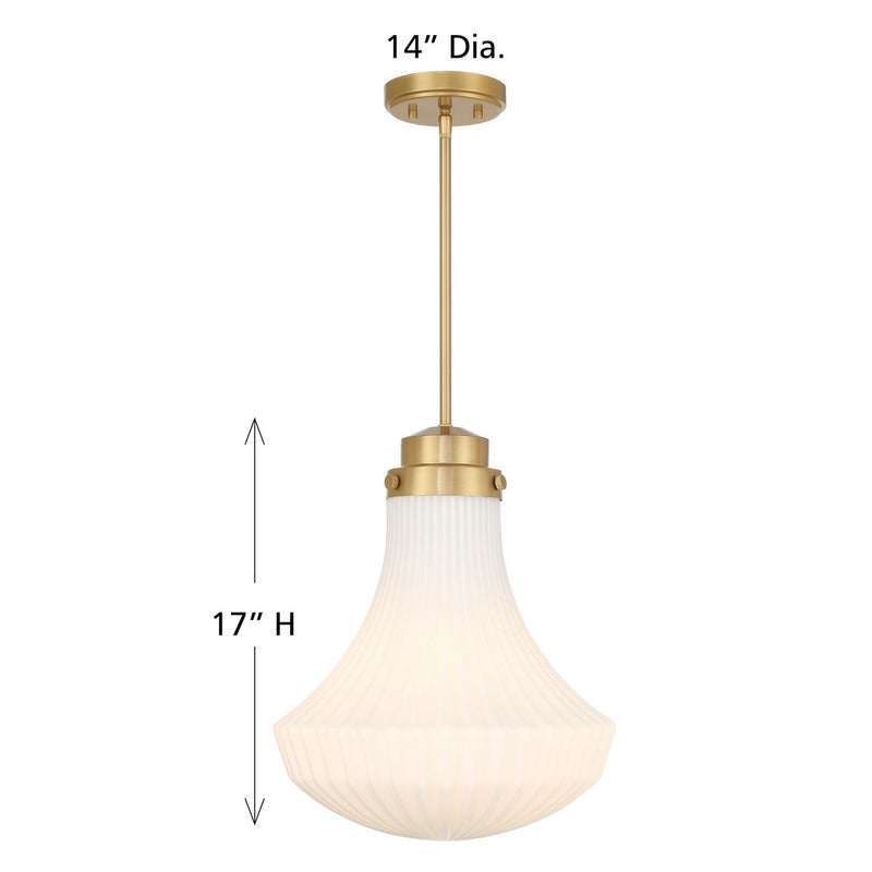Savoy House 7-0108-1-322 One Light Pendant, Warm Brass (6)