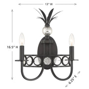 Savoy House 9-1207-2-188 Two Light Wall Sconce, Black Tourmaline (5)