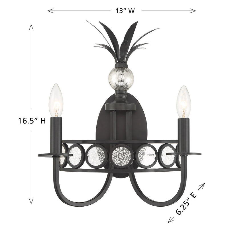 Savoy House 9-1207-2-188 Two Light Wall Sconce, Black Tourmaline (5)