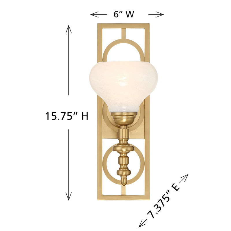 Savoy House 9-1607-1-322 One Light Wall Sconce, Warm Brass (5)