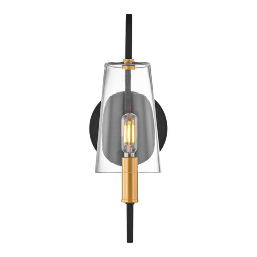Savoy House 9-7167-1-143 One Light Wall Sconce, Matte Black/Warm Brass (2)